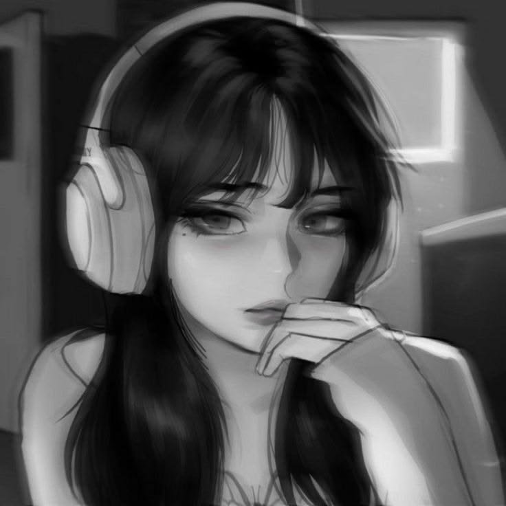 Anime Black And White Pfp Girl
