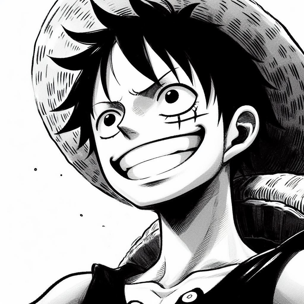 Luffy PFP Black And White
