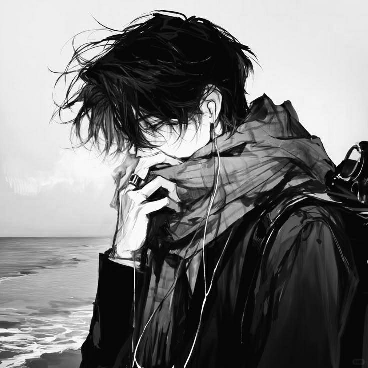 Sad Anime Black And White Pfp