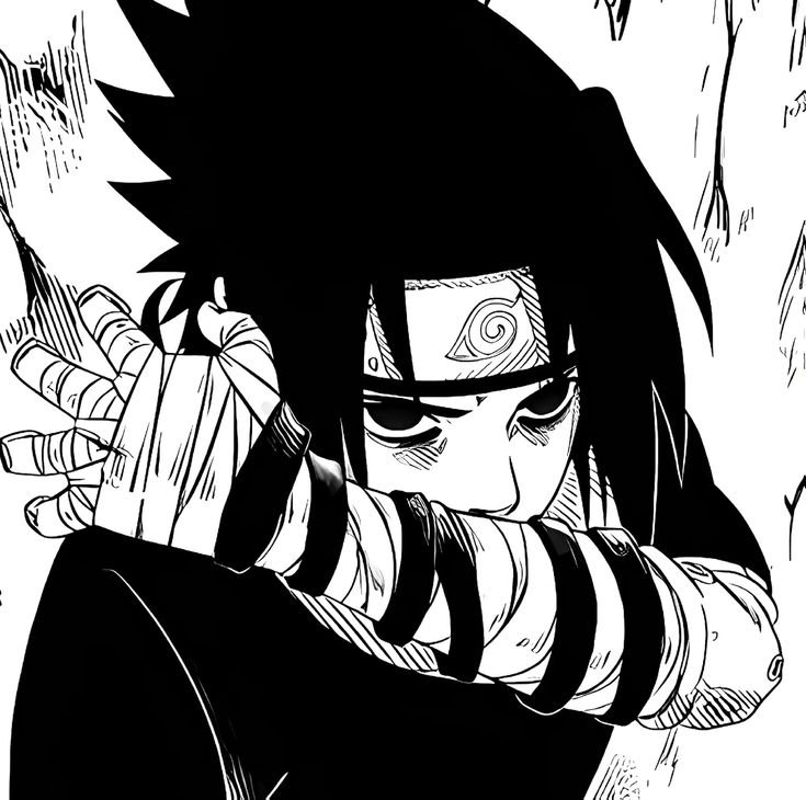 Sasuke Black And White Pfp