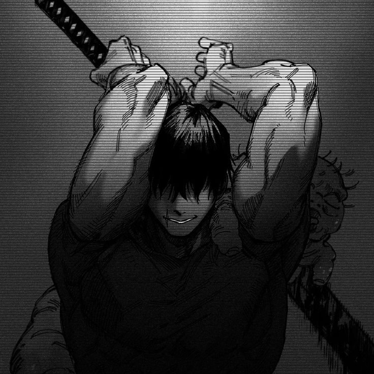 Toji Black And White Pfp